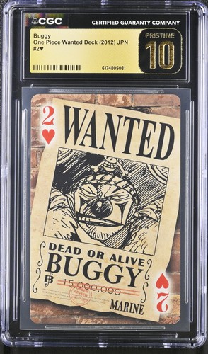 2012 PLAYING CARDS ONE PIECE WANTED DECK #2§ BUGGY CGC 10 PRISTINE