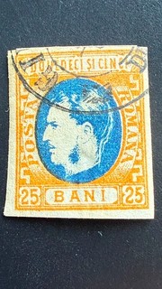 726sk138 Romania 1869 Carol I 25 bani Mi. 30 Euro collection old lot