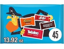 2x HERSHEY'S Miniatures Assorted Flavored, Halloween Candy Bag, 13.92 oz 45 Pcs