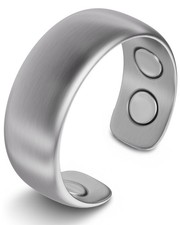 MagnetRX  Magnetic Ring Elegant Stainless Steel Ring for Men Silver  Size: 10 