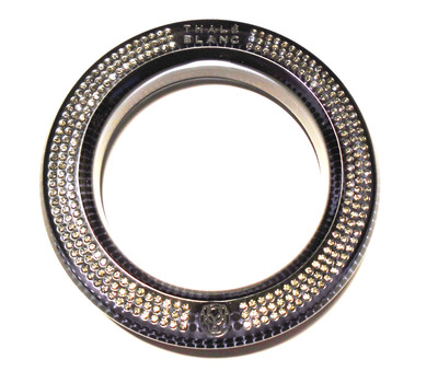 STATEMENT Gray THALE BLANC Amber CRYSTAL Studded THICK Bangle BRACELET