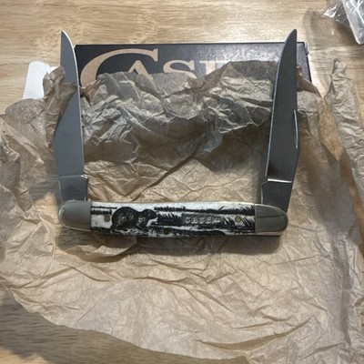 Case xx Knives Muskrat Scene Natural Bone 12512MRAT 1/500 Knife