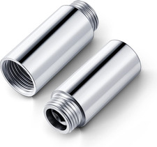 2 Pcs Shower Head Extension Arm Stainless Steel Shower Pipe Extension 1/2Pt Male