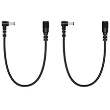 2 Pack 5.5mm x 2.5mm DC Power Extension Cable 90 Degree Right Angle Male to F...