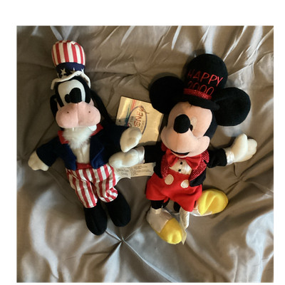 Disney Store Goofy Uncle Sam Bean Bag Plush, Mickey Mouse & Friends, 1999