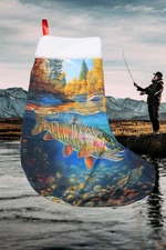 Rainbow Trout Fish Fly Fishing Ornament Christmas stocking gift Dad Mom Present