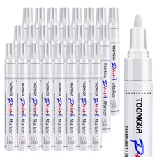 Paint Pens Permanent Paint Markers - 24 Pack Oil Based Marking Pens, White
