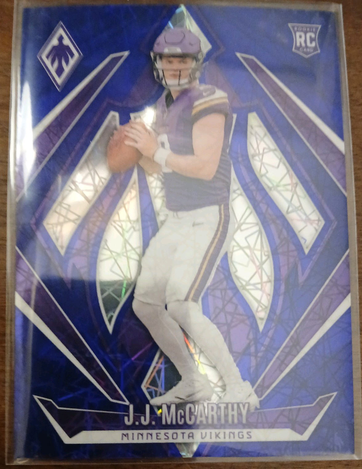 2024 Phoenix JJ McCarthy RC 64/125 Blue Lazer SP Vikings #185