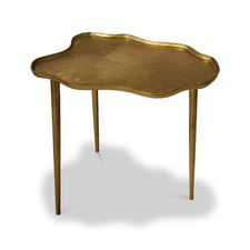 Artisan Irregular Organic Shape Gold Decorative Side Table
