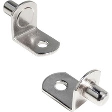 L Shaped Shelf Pins Metal Support Brackets 20 PCS Nickel Plated Silver Pegs for