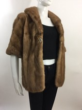 Beautiful  Soft OVERSIZE Brown Mink Fur Cape Wrap Shawl - New Lining