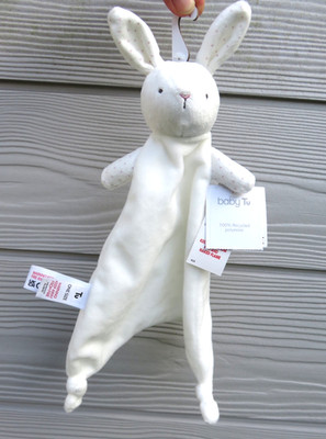 BABY TU WEISS HASE KANINCHEN ROSA GEPUNKTET GEPUNKTET OHR BETTDECKE DECKE SCHNULLER