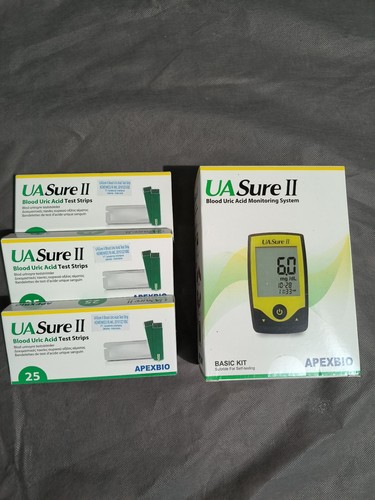 UASure II Uric Acid Meter Kit + Strips (100/75/50/25) Gout Test Tool - Picture 10 of 13