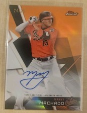 2018 TOPPS FINEST🔥Manny Machado Auto Orange 🔥/25🔥 Sharp Corners! Color Match 