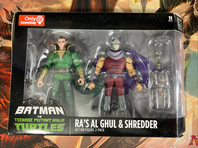 New-Batman Vs Tmnt Ra's Al Ghul & Shredder Gamestop Exclusive-Free Shipping ￼