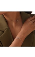 Women Jewelry Stainless Steel Silver/Gold Chain Necklace Bracelet Earrings Set