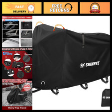 Waterproof Bike Cover 600D Heavy Duty Tarp, UV Dust Windproof, Reflective Strips