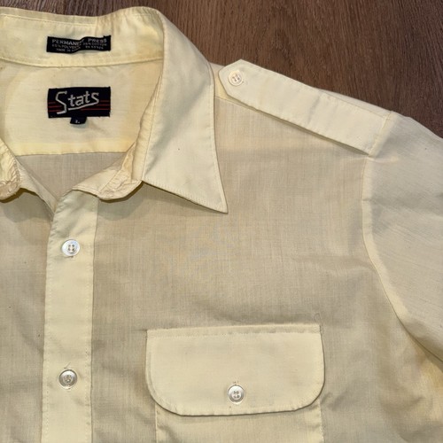 Vintage 1970s Stats Shirt Mens Large Boogie Nights Disco Safari Groovy Nik Mod - Picture 10 of 14