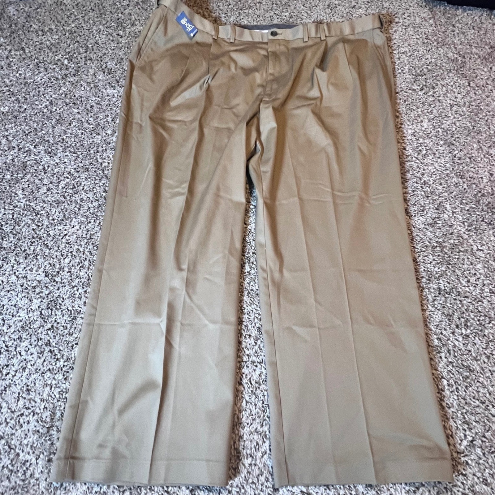 Khaki Pants Classic Fit Pleated Tan Big & Tall