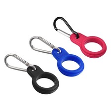 Silicone Water Bottle Clip with Buckle, 3pcs Drink Holder Hook, Black Blue Red