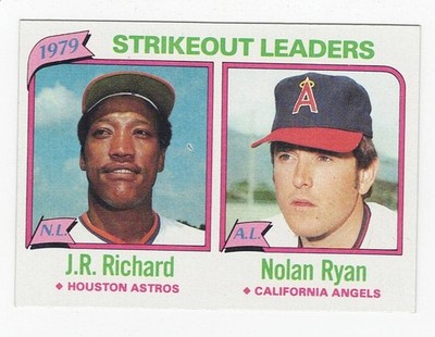 Strikeout Leaders J.R. Richard Nolan Ryan 1980 Topps #206 r1