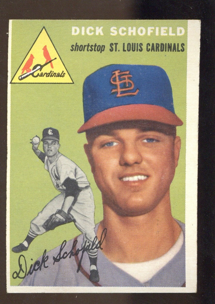 1954 Topps #191 Dick Schofield Surface Scratches