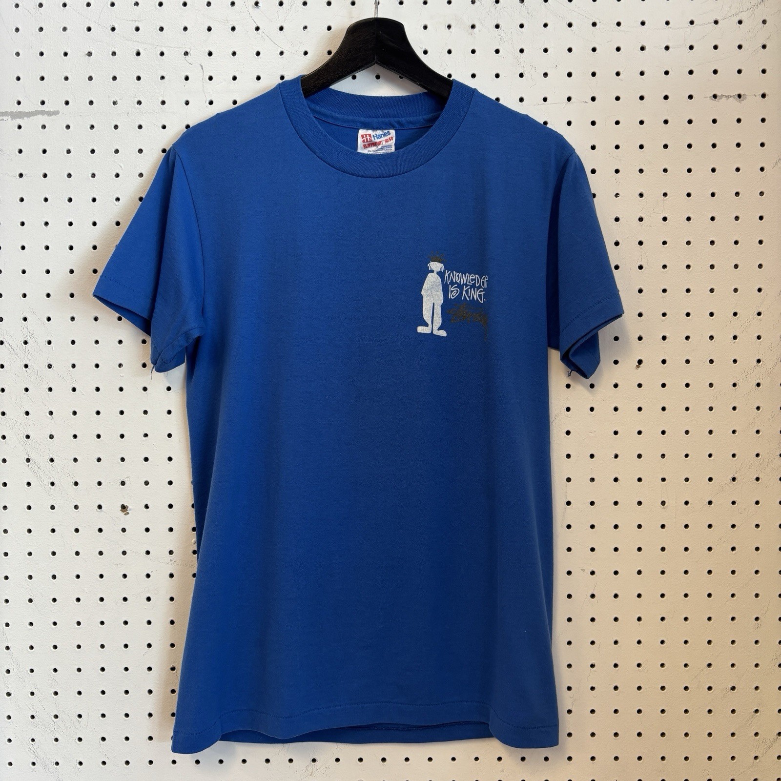 Vintage 90s Stussy Knowledge Is King Skate Surf Tee Single Stitch Fade USA Small