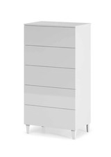 Cassettiera Loft 5 cassetti bianco lucido 61x40x117h