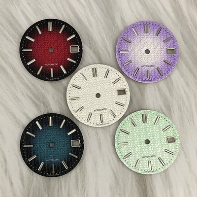 28.5mm Zifferblatt Sunburst literal grün leuchtend für NH35/36 Automatik Uhrwerk