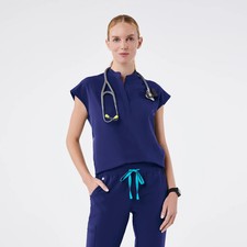 Figs Rafaela Oversized Scrub Top in Sapphire, Size Small