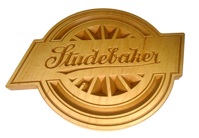 NEW~STUDEBAKER~Custom Hand Carved Wooden Studebaker Logo Sign~12''x9''x1''~Hanging