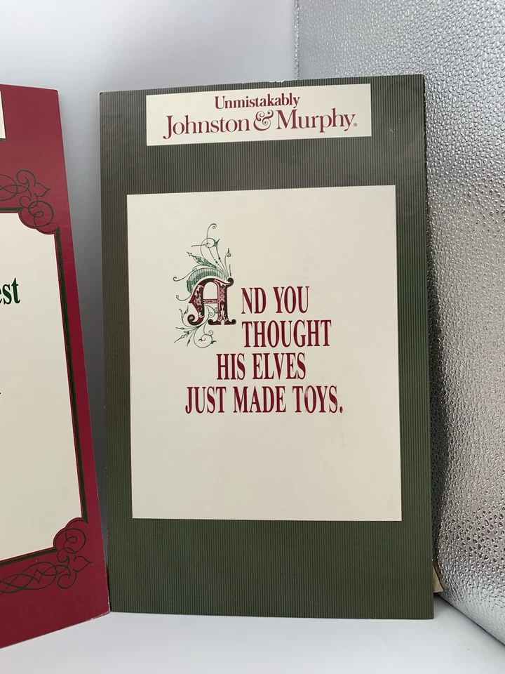 Tablero de carteles navideños Johnson & Murphy colgante en encimera o pared. Lote de 3 Foto 4 de 4