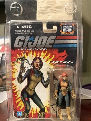 GI Joe 2007 Scarlett Foil Exclusive 25th Anniversary with Hasbro Case MOC