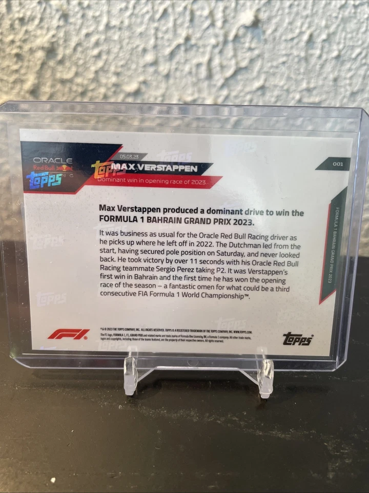 Max Verstappen 2023 Topps Now F1 Card #1-Dominant Win Opening Race Red Bull - Image 2 of 2