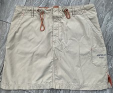 Vintage American Eagle Outfitters Utility Cargo Skirt Khaki Tan Size 6 Y2K 0097