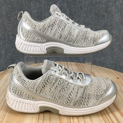 Orthofeet 982 Sandy Shoes Womens 8.5 B Athletic Sneakers Lace Up Low Top Silver