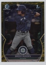 2023 Bowman Draft Chrome Yellow Lunar Crater Refractor 49/75 Brock Rodden 11o2