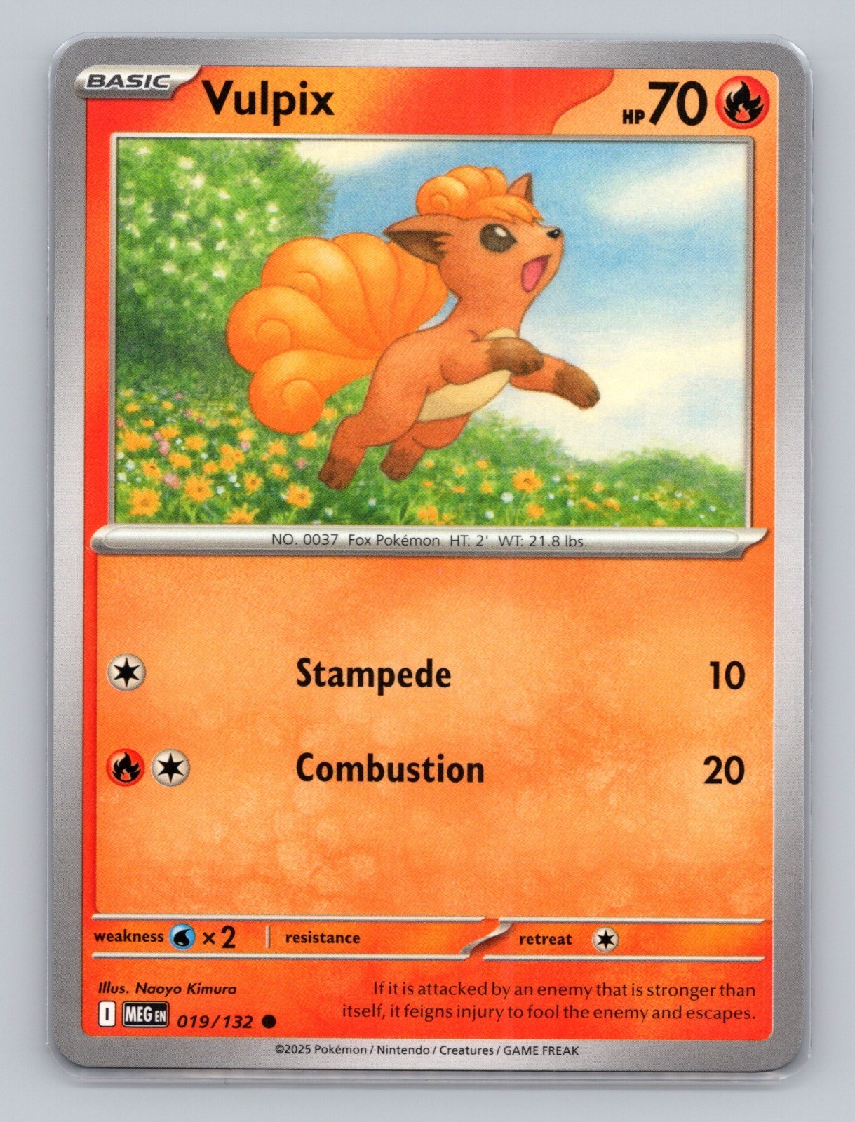 Vulpix 019/132 Common Mega Evolution MEG EN Pokemon Base Set TCG