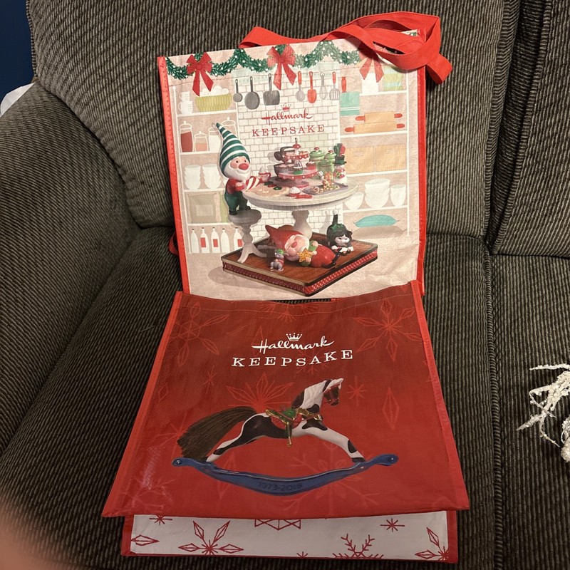 2 Hallmark Keepsake Baking Up Some Fun Reusable Bags 2025 2018 Rocking Horse 