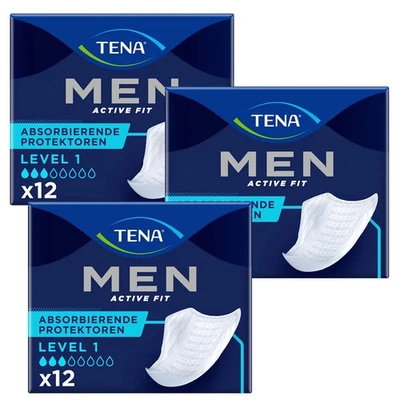 3x Tena Men Active Fit Protectores Incontinencia Nivel 1 12 Unidades Blanco - Imagen 1 de 4