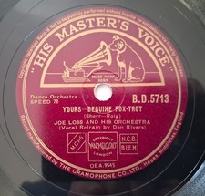 10" 78RPM JOE LOSS & HIS ORCHESTRA Yours/My sister & I BD 5713 (303)