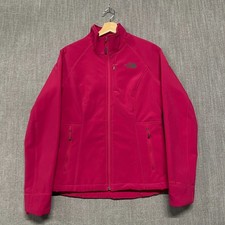 The North Face Softshell Jacket Womens Medium Pink Full Zip Mock Neck Outdoor