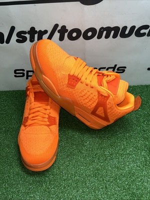 Nike Air Jordan 4 Retro Flyknit Orange Size 7 (AQ3559 800)