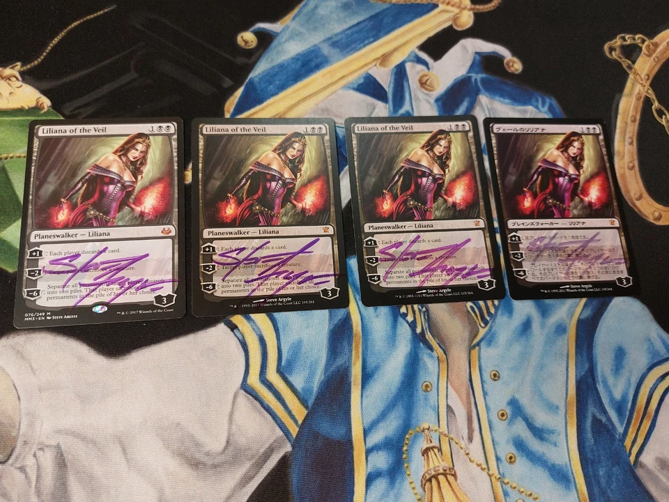 Liliana of the Veil SIGNED MTG New Phyrexia Black Mythic Lightly Played x4 - Image 2 of 4