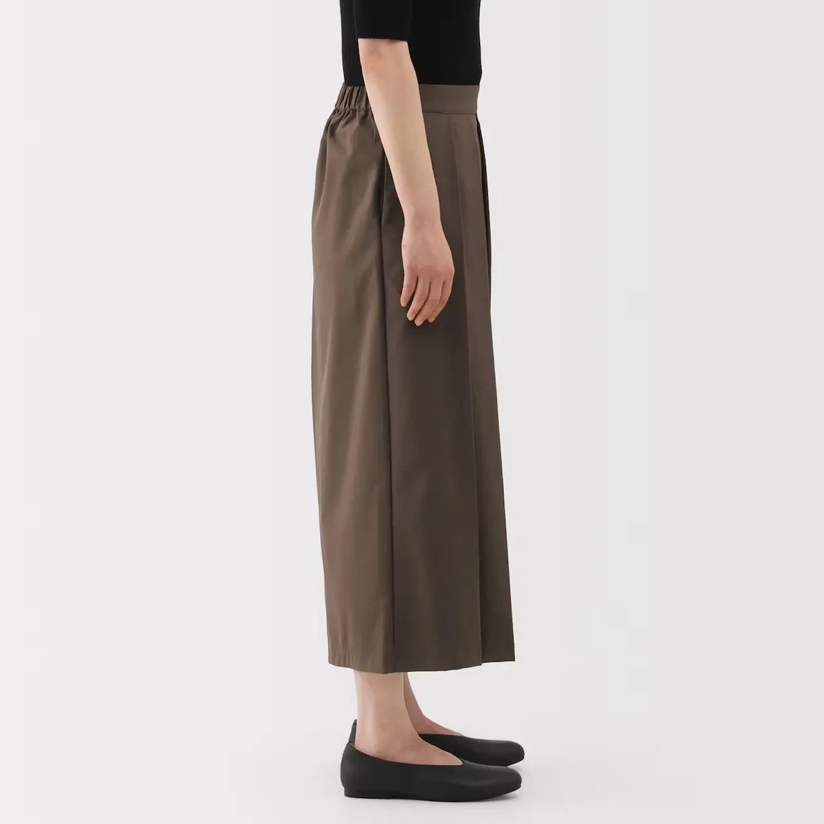 MUJI Womens Double Weave Hakama Pants Light Beige/Black/navy/mocha