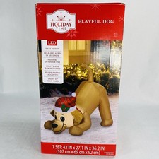 New 3.5  Long Playful Dog Lighted Christmas Inflatable Outdoor Decoration