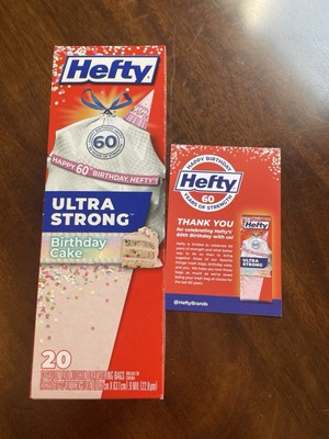 Hefty 60th Anniversary Birthday Cake Scented Ultra Strong Trash Bags  Limited - Main Image