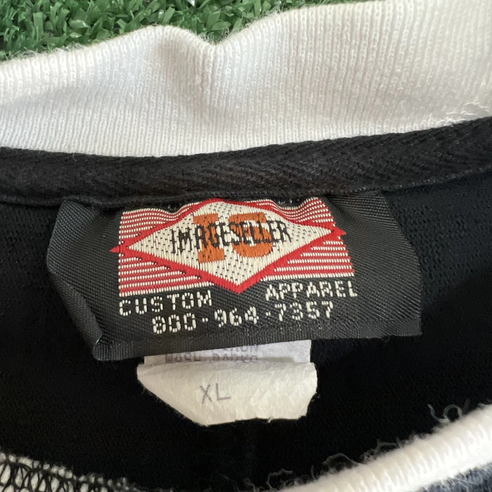 Vintage Jack Daniel's Whiskey Jersey Shirt Mens XL Black Striped Long Sleeve 80s - Image 3 of 4