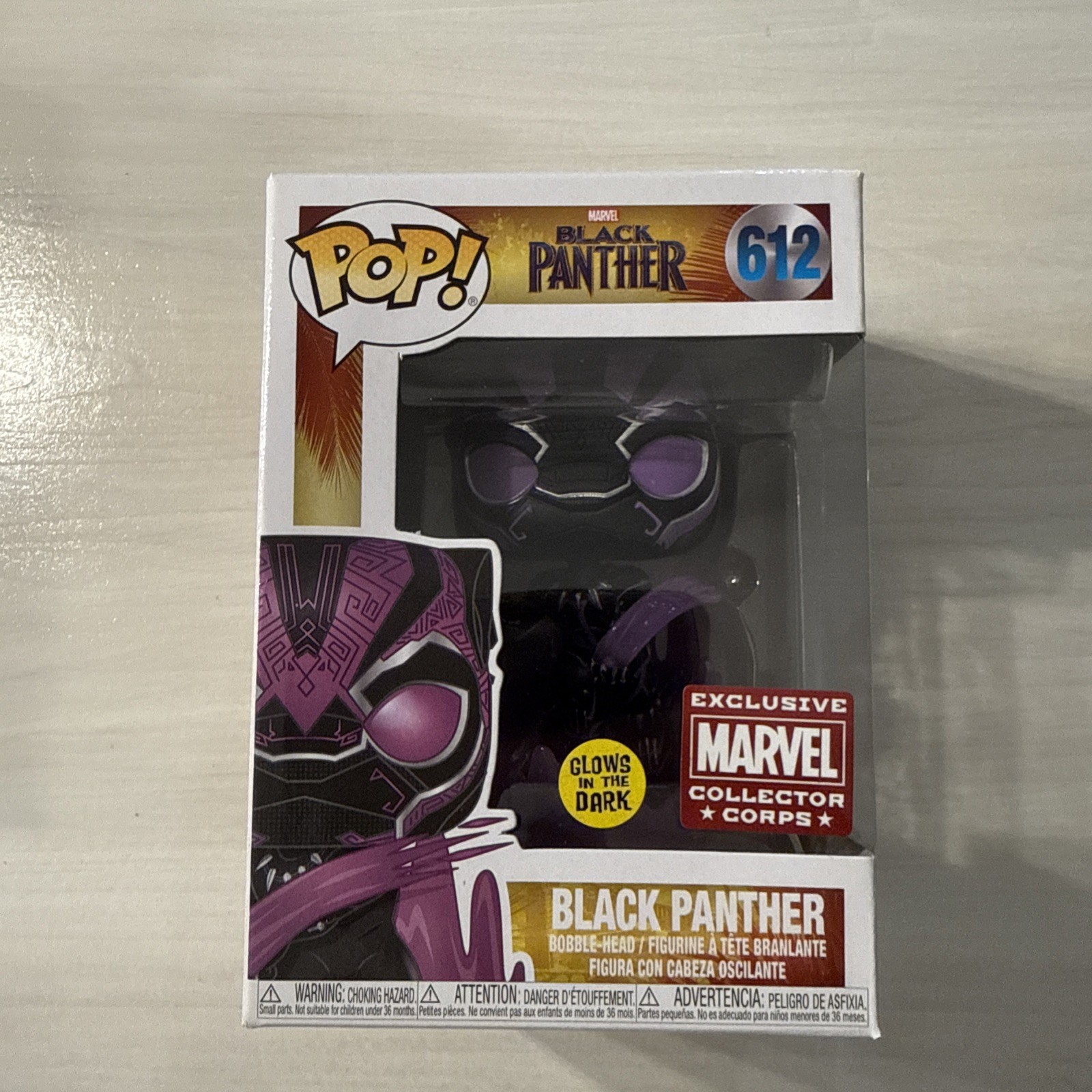Funko Pop Black Panther Glow Exclusive #612