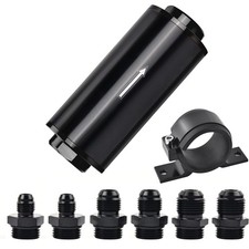 10 Micron Inline Fuel Filter W 6-8-10an Adapter Fitting Fuel Filte